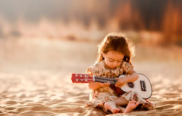Picture sand, guitar, girl, Tunes From My Soul