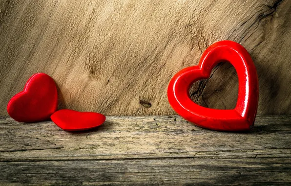 Heart, hearts, love, heart, wood, romantic