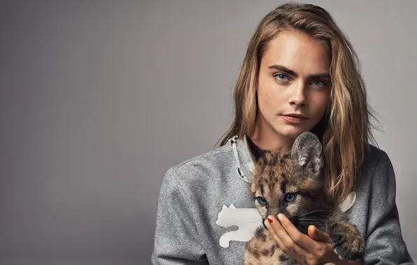 Picture look, girl, model, leopard, Cara Delevingne