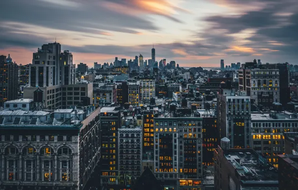 Night, city, the city, lights, skyscrapers, new york, new York