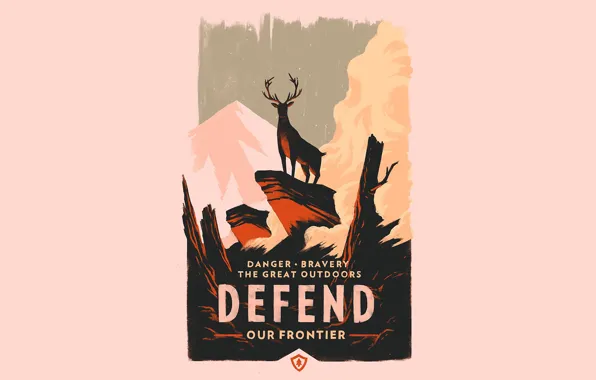 Mountains, The game, Forest, Deer, Poster, Campo Santo, Firewatch, Fire watch