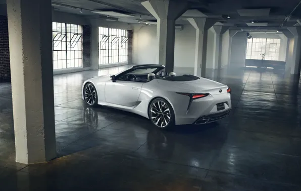 White, Lexus, columns, convertible, 2019, LC Convertible Concept