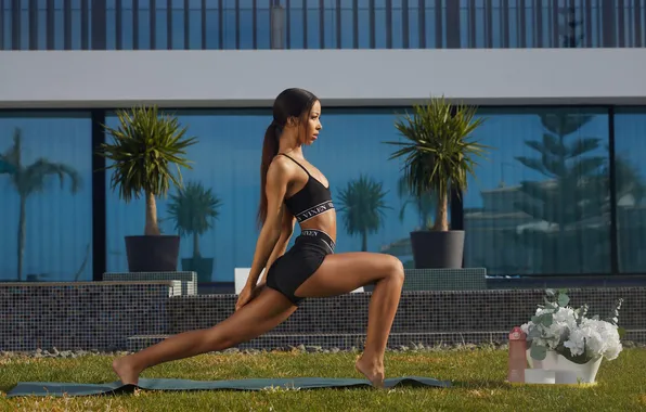 Picture girl, nature, sports, yoga