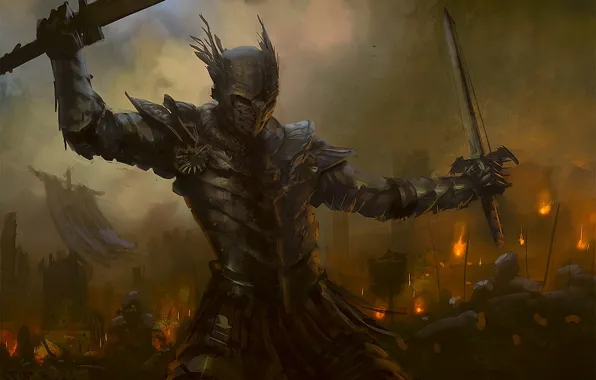 Picture sword, armor, fantasy, art, knight