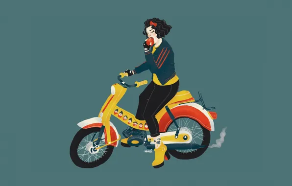 Girl, vector, motorcycle