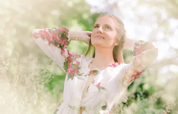 Picture summer, face, background, model, hair, cutie, Madde