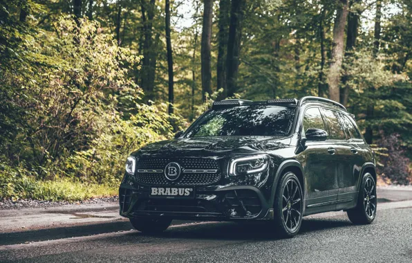 Mercedes, Brabus, Front, Black, Road, Forest, GLB, GLB-Class