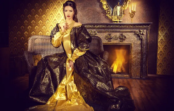 Look, decoration, pose, style, retro, fire, portrait, cell
