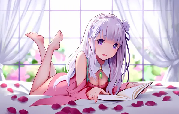 Girl, sexy, cleavage, long hair, dress, boobs, anime, beautiful