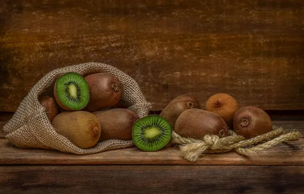 Picture kiwi, fruit, still life, bag