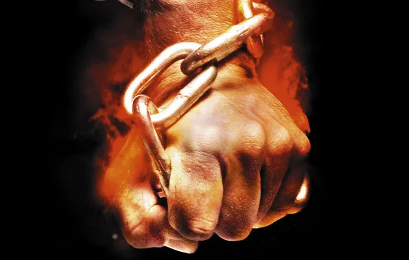 Picture background, fire, flame, black, hand, chain, fist