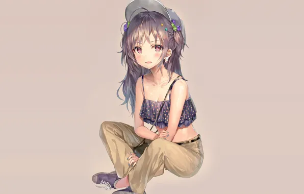 Picture style, background, anime, art, girl