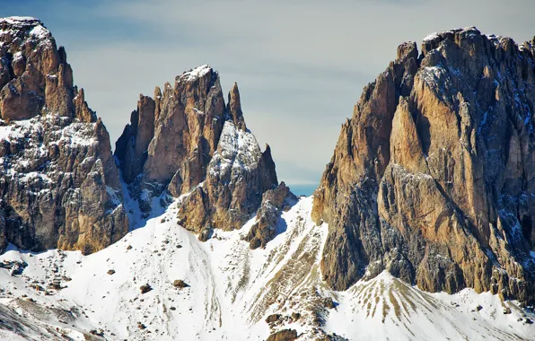Winter, mountains, Italy, The Dolomites, southern Alps
