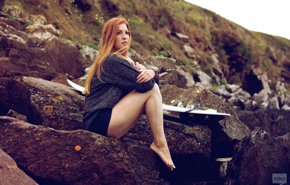Picture the sky, grass, look, stones, slope