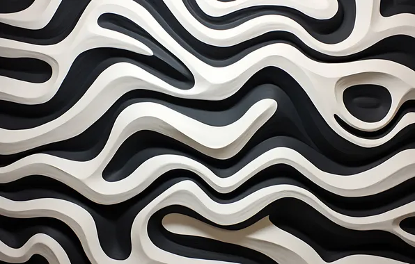 Line, abstraction, black and white, abstract background, AI art, neural network