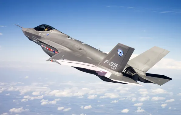 Picture clouds, flight, height, fighter f-35