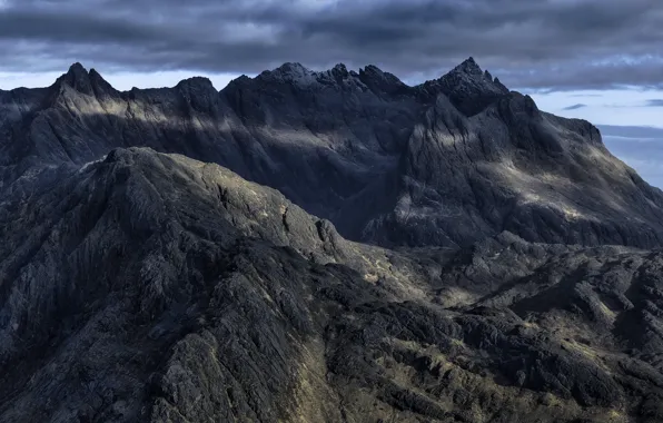 Picture the sky, clouds, mountains, clouds, nature, overcast, rocks, Scotland