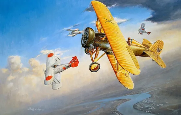 Picture aircraft, war, airplane, aviation, dogfight, ww1, japan aircraft