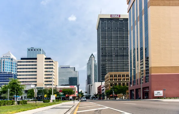 The city, blue, the building, skyscraper, cloud, FL, USA, USA