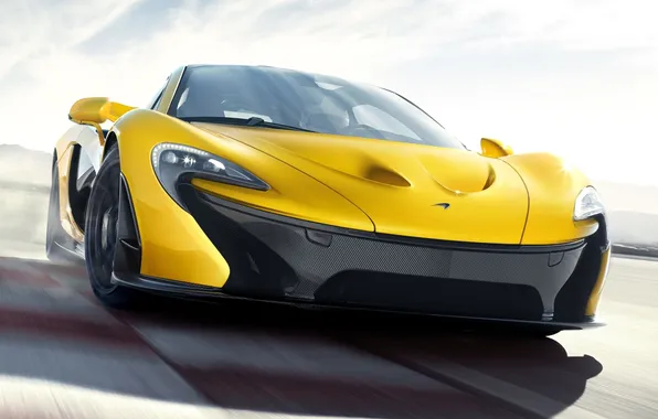 Concept, yellow, background, McLaren, the concept, supercar, the front, McLaren