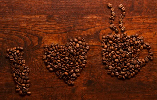 Picture the inscription, coffee, grain, I love coffee