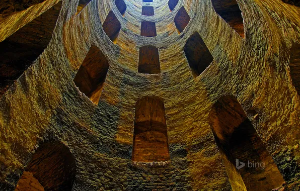 Picture Windows, tower, well, Italy, Italy, Orvieto