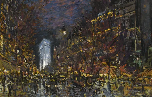 Picture, the urban landscape, Konstantin Korovin, View Of Paris By Night