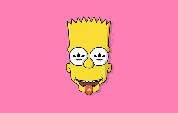 Picture The simpsons, Minimalism, Figure, Language, Face, Adidas, Simpsons, Bart