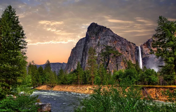 Picture landscape, mountains, hdr, USA, CA, California, multi monitors, Yosemite National Park