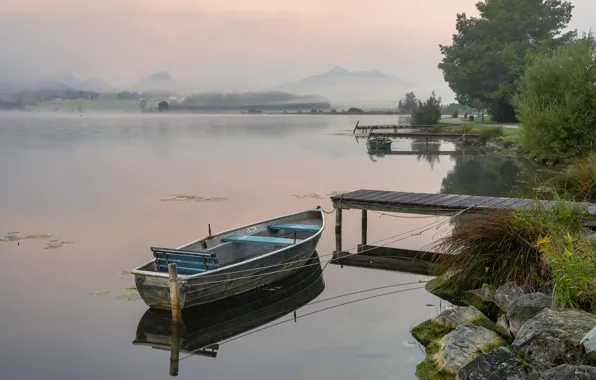 Picture shore, boat, pier, the bridge, bridges, pond