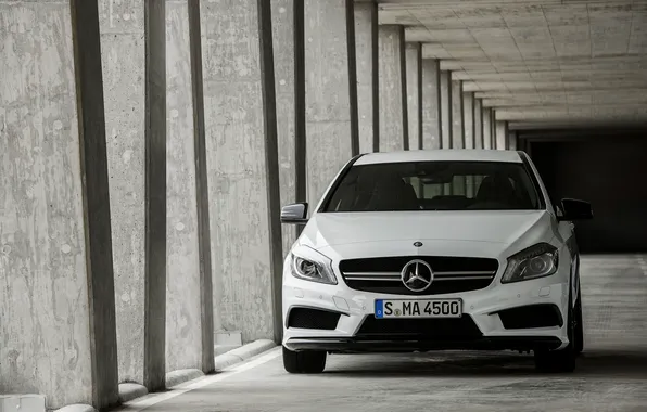 Mercedes-Benz, Auto, White, Mercedes, AMG, The front, A45