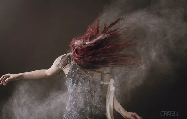 Girl, pose, dust