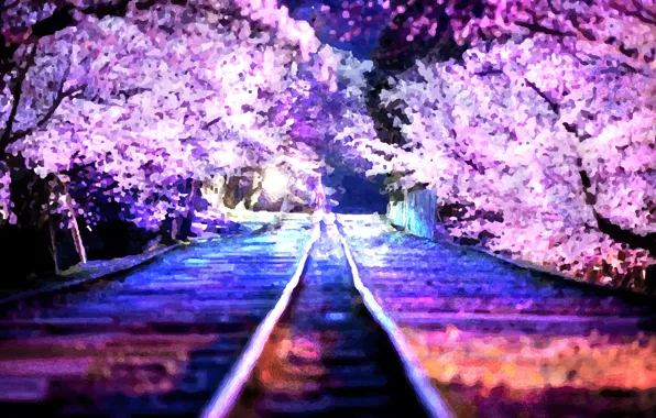 Rails, spring, Sakura