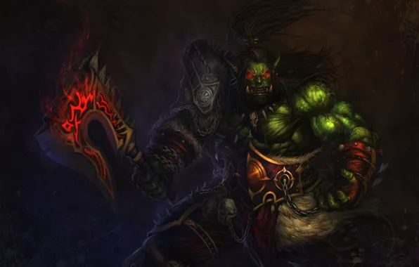 Picture Warrior, WoW, Orc, World of warcraft, WWII, ork, Horde, Grom Hellscream
