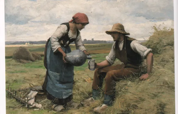 DUPRE, farmer and wife, MIDDAY BREAK 64, jug and mug