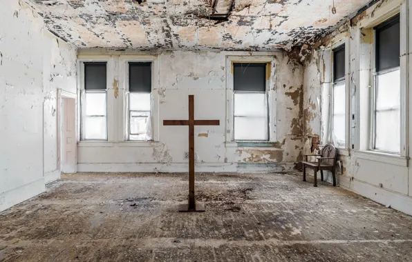 Room, cross, window, chair