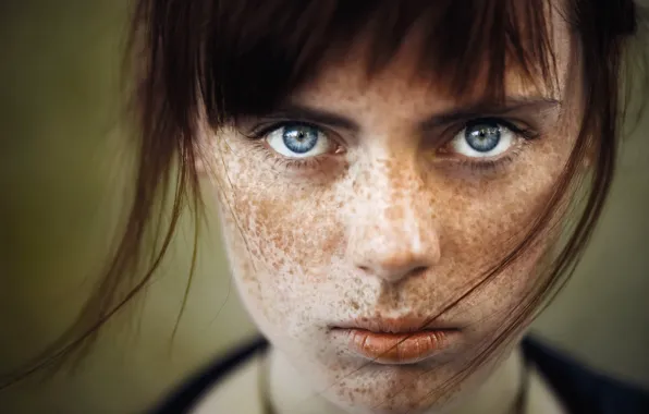 Picture portrait, freckles, Andrey Lobodin, eyes