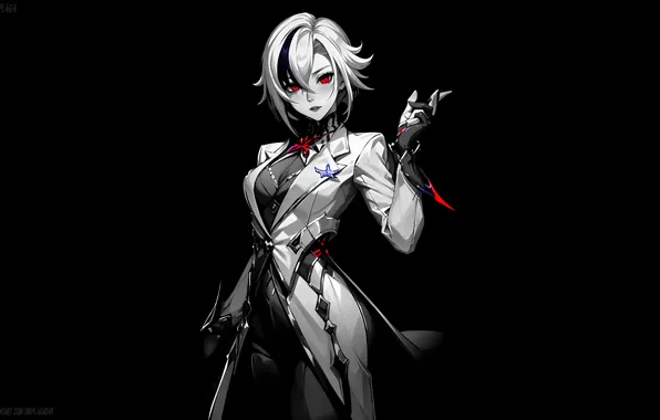 Simple background, dark background, Genshin Impact, Harlequin