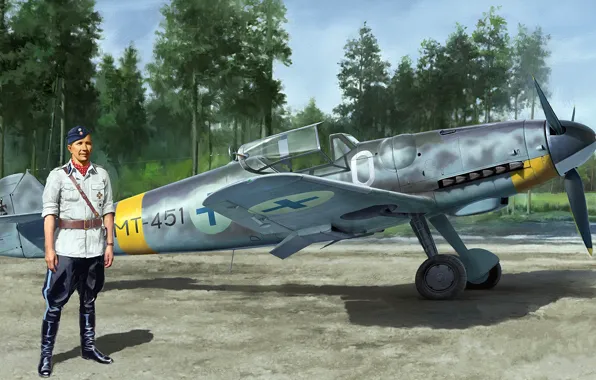 Messerschmitt, single-engine piston fighter-low, The Finnish air force, the most popular model BF-109, BF109 G-6, …