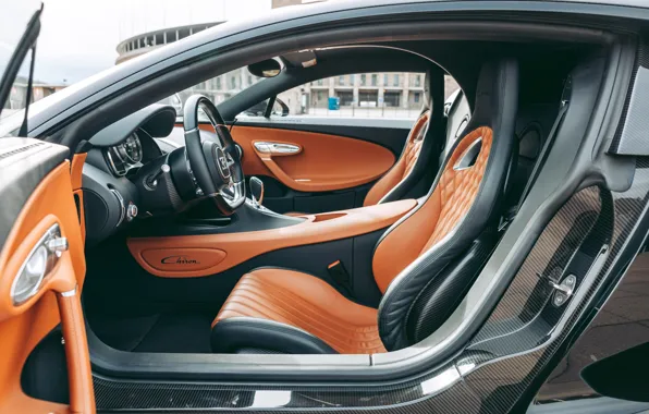 Bugatti, Chiron, car interior, Bugatti Chiron