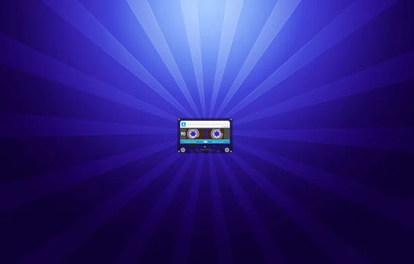 Rays, minimalism, blue, cassette, audio cassette, cassette, background blue, audio cassettes