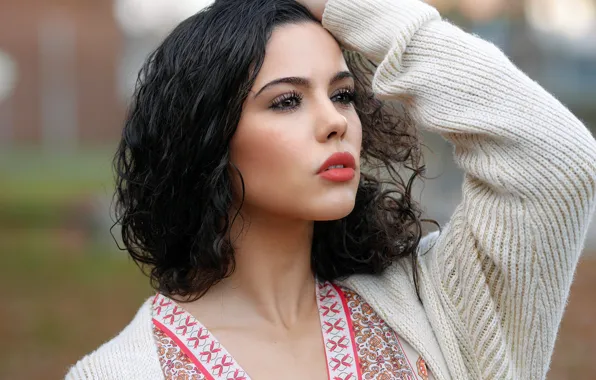 Picture eyes, girl, face, hair, lipstick, lips, cutie