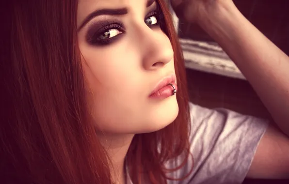 Red, girl, beautiful