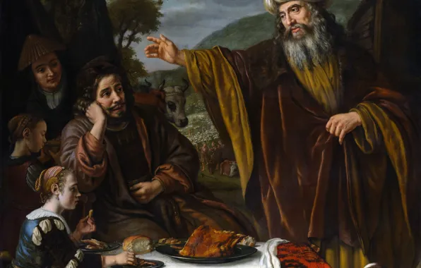 Picture, mythology, Jan Victors, Abraham says Goodbye to his Family Lot