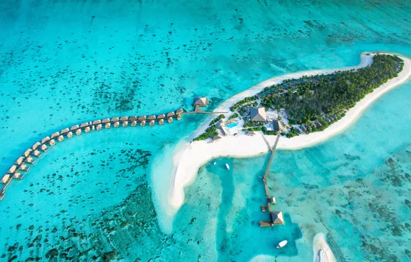The ocean, island, top, The Maldives, resort, The Residence Maldives Dive & Diving Holidays