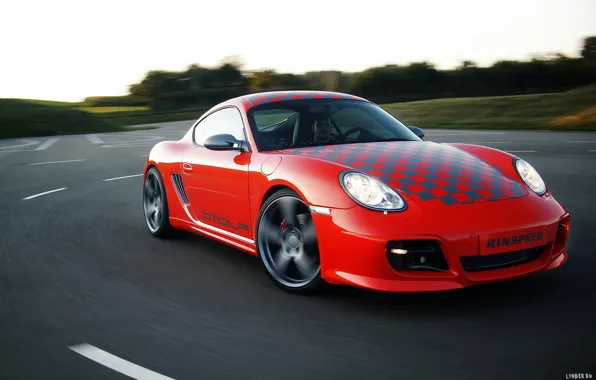 Road, red, tree, Porsche, porsche, Porsche
