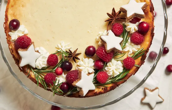 Macro, berries, raspberry, cookies, pie, cake, bowl, stars
