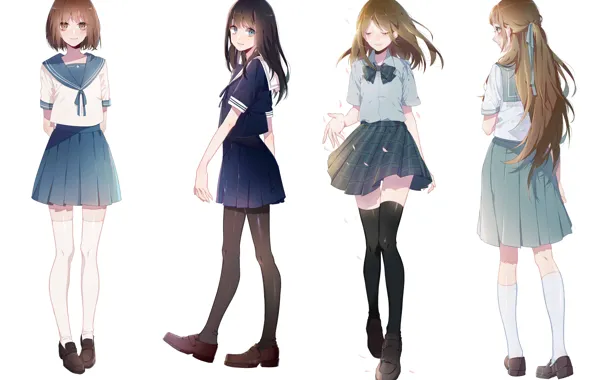 Picture girl, style, anime, white background