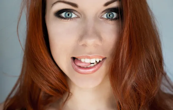 Picture eyes, look, model, tongue, photographer, redhead, face, Mila