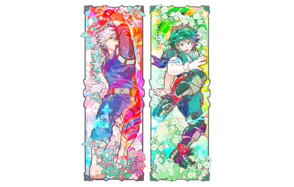 Guys, frame, Boku no Hero Academy, Midori Isuku, Todoroki Shoto, My heroic academia
